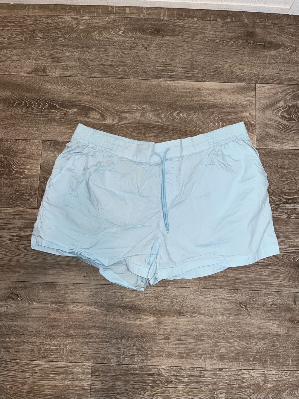 Light Blue Women's Elastic Waist Shorts
